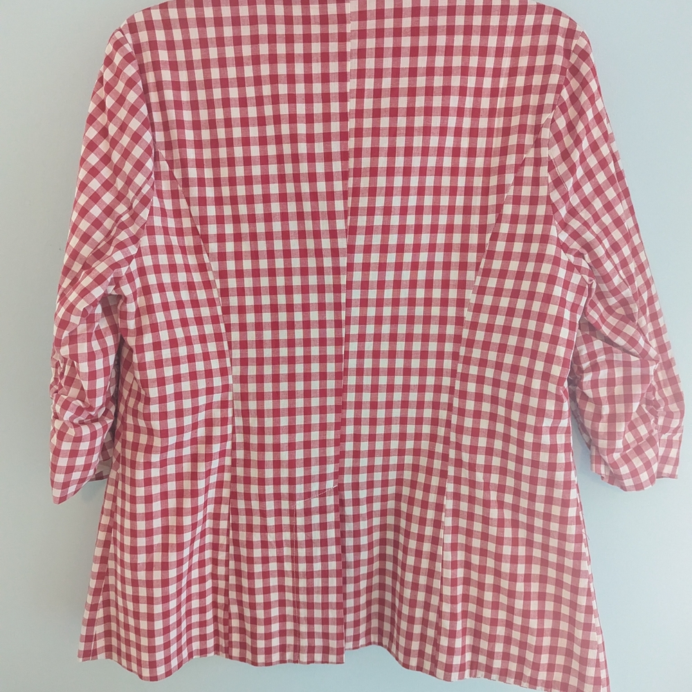 Esley Red Checkered Women's Blazer - Picture 5 of 5
